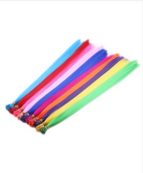 

braiding 22quot 1gramsstrand 50strandspack straight colorful synthetic pre bonded i tip feather hair extensions8207389, Red;blue