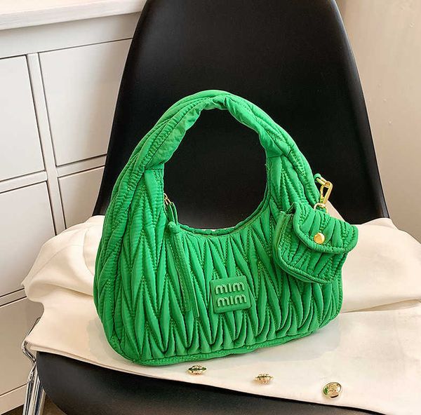 

m and pleated handbag ladies trendy texture versatile for underarm bag bag ins minimalist muimui bags designer fashionable carrying bag for
