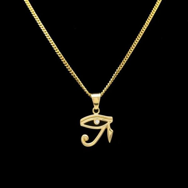 

316l stainless steel gold color egyptian the eye of horus pendant necklace hip hop wedjat eye necklaces for jewelry92861306153680, Silver