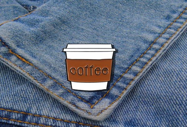 

coffee cup shaped brooches for boys girls cartoon cute ins iapanese creative enamel lapel pins funny clothes alloy badges denim sh6326186, Gray