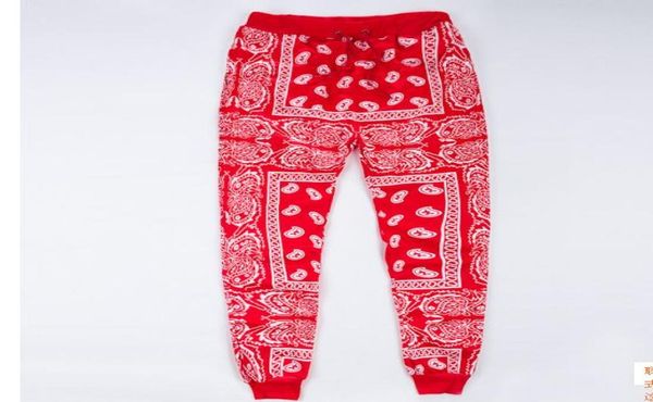 

2017 hip hop jogger sweatpants men039s casual harem pants streetwear cotton joggers red blue bandana pants 920018247503, Black