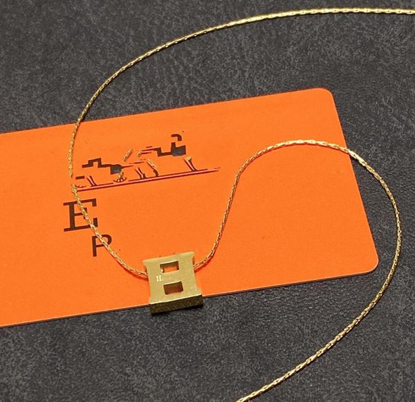 

gold chain necklace designer for women fine steel jewelry luxury letter pendant h necklaces with box titanium steel never fade men6758104, Silver