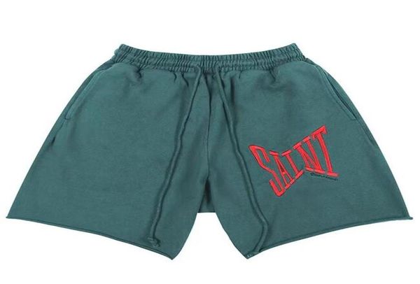 

high street embroidered basic solid color sport shorts0126160347