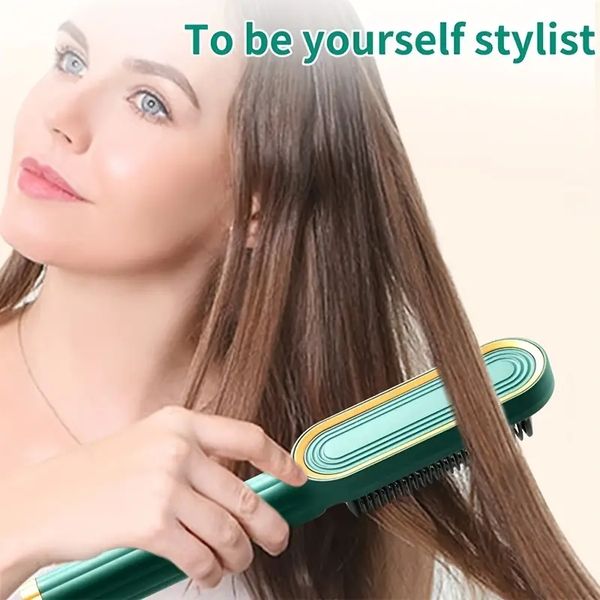 

1pc ceramic hair straightener and curling iron with multi-speed settings for smooth and shiny hair