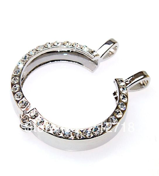 

quoins holder pendant plated crystal round pendant 632mmdiy pendantsrhodium quoins hangers sold of 5 pcs inside part not incl3199767, Silver