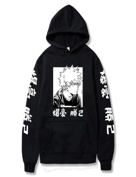 

my hero academia bakugo hoodies plus size warm pullover casual printing hooded streetswear sweatshirt oversized women clothings x17525819, Black