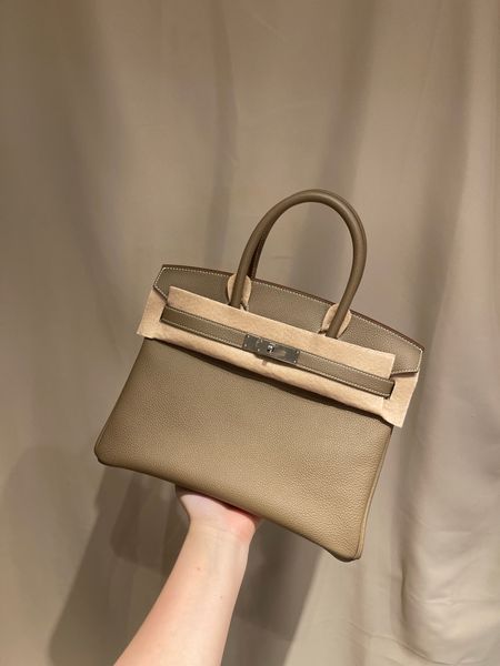 

birkinbag 30cm bag togoskin 18 etoupe silver buckle