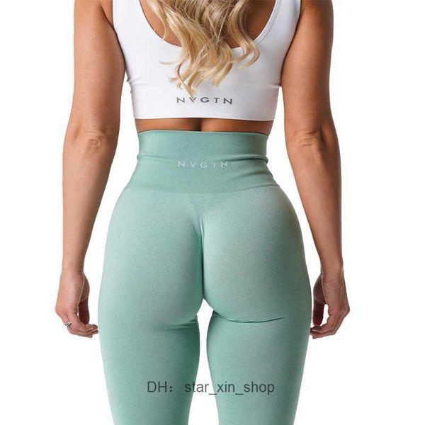 

outfits nvgtn seamless leggings spandex shorts woman fitness elastic hip lifting leisure lycra spandextights 230404 jlb2, Black