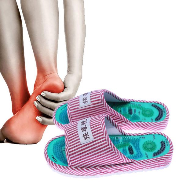 

kongdy acupressure points massage shoes 1 pair magnetic reflexology slippers pain relief foot relaxation healthy care shoes c181227137622