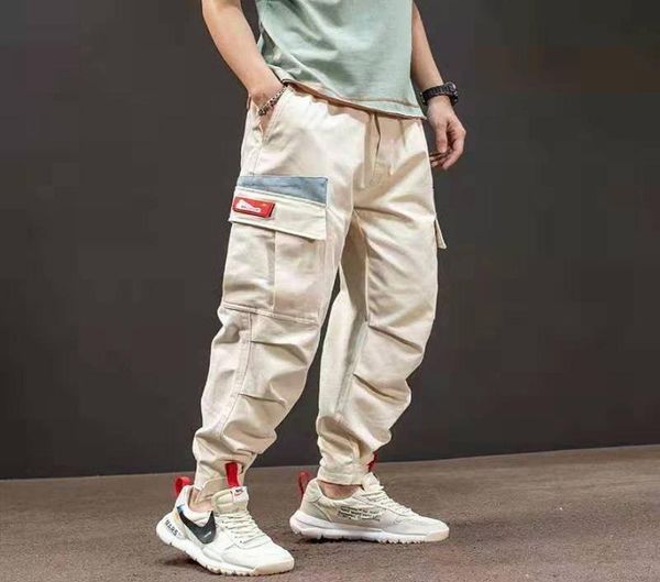 

2020 springautumn cargo pants men039s ankle banded harem pants loose casual trousers male sweatpants hip hop clothing joggers 8876710, Black