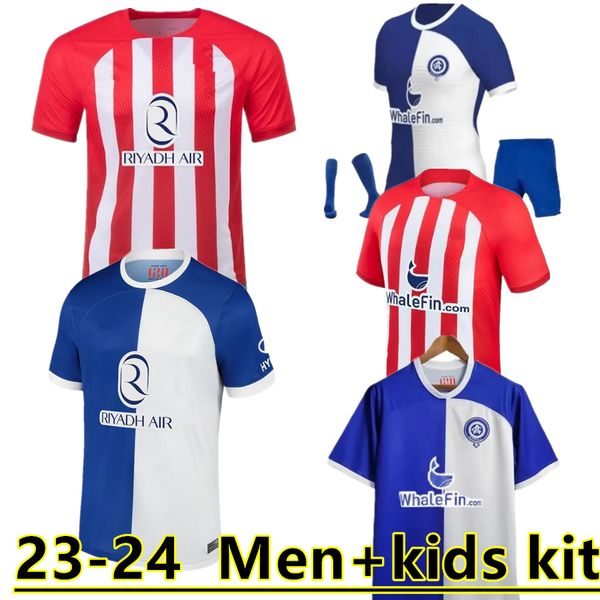 

atletico madrids soccer jerseys griezmann 23 24 120th anniversary 2023 2024 m.llorente koke saul correa lemar football shirt men kids kit se, Black;yellow