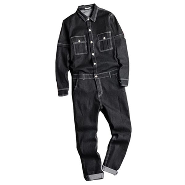 

men's jeans overalls slim fit boyfriend jean jumpsuits spring autumn streetwear denim bib jumpsuit male long rompers pants262c, Blue