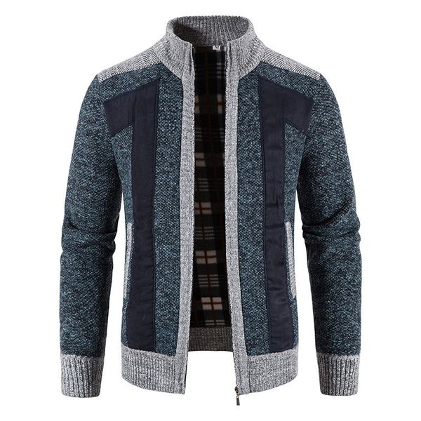 

mens sweaters cardigan winter thick sweater fleece slim male autumn knitted sweatercoat patchwork jacket plus size 4xl 230811, White;black