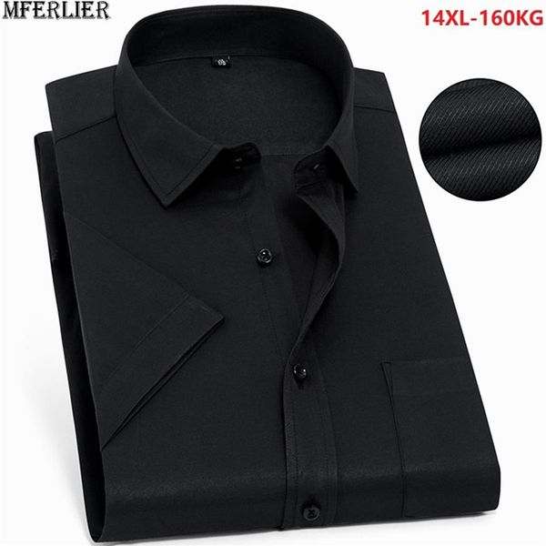 

summer black shirts men big plus size large 8xl formal short sleeve shirt office mens dress business shirt 10xl 12xl 140kg 150kg320s, White;black