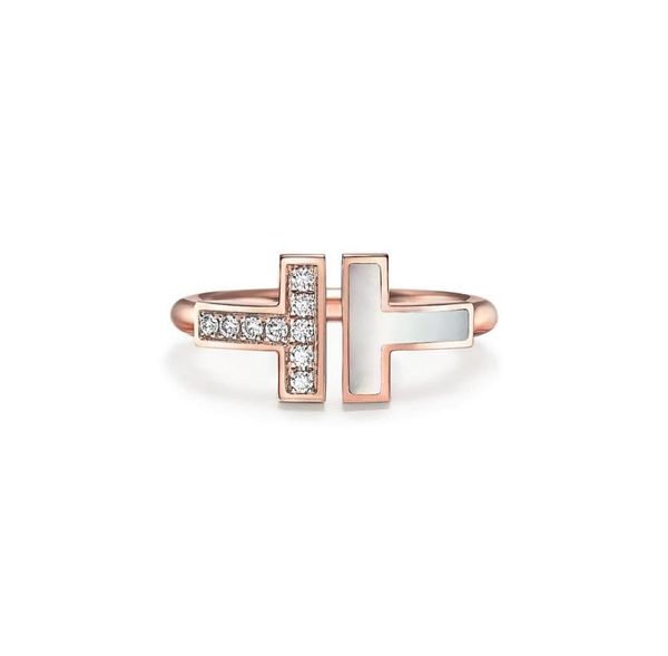 

the new double tshaped opening 925 sterling silver band rings 11with original logo fashion woman jewelry1580614