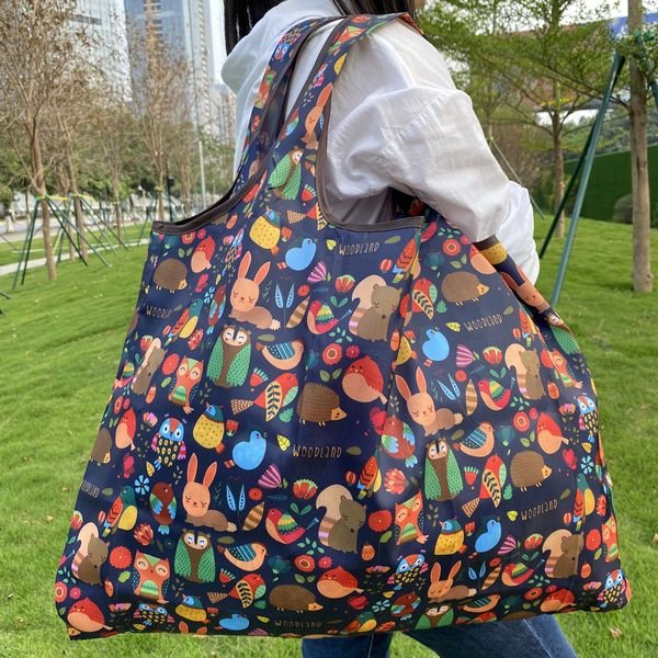 

evening bags reusable grocery large washable shopping foldable environment friendly nylon heavy duty pocket handbags 230810