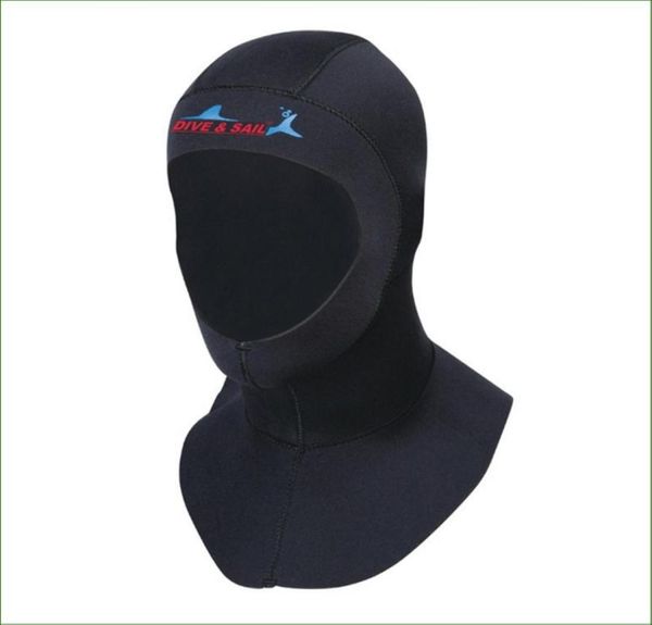 

dc02h 3mm neoprene diving hat with shoulder professional uniex swimming cap winter coldproof wetsuits head cover diving helmet5455605