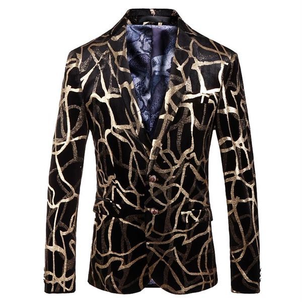 

brand men floral blazer wedding party colorful plaid gold black sequins design dj singer suit jacket fashion outfit218u, White;black