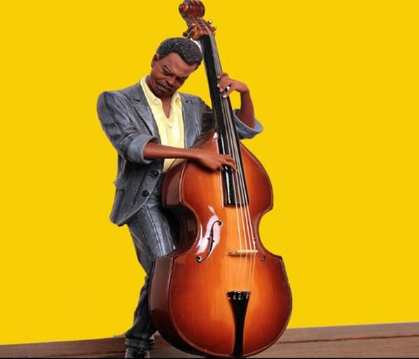

double bass sculpt statue modern musicians figure resin room decoration musician souvenir2878840