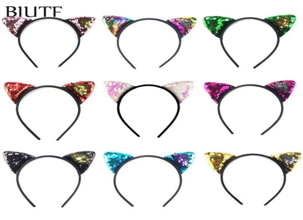 

20pcslot plastic headband with 24039039 reversible sequin embroidery ear cat fashion hairband hair bow accessories hb068 c8772154, Silver