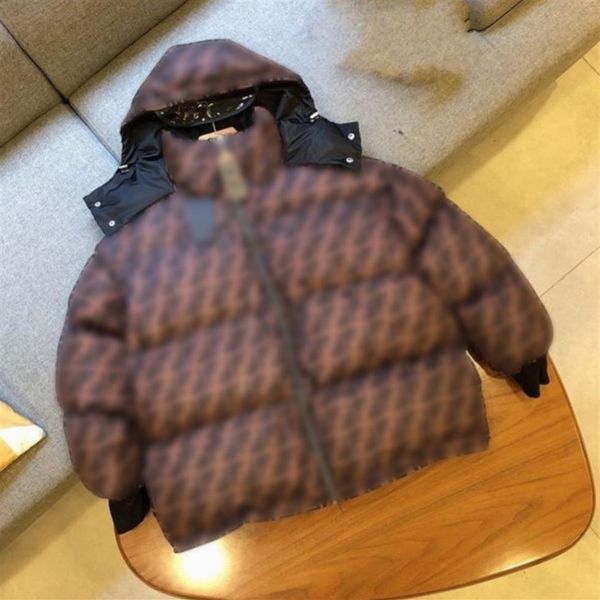 

designer winter mens down jacket parkas thicken fashion warm double sided hooded letter coat 5 different styles of colors can choo258k, Black