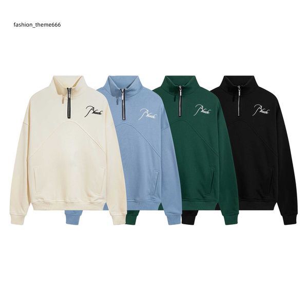 

rhude fashion mens hoodies designer men women sweatshirts casual hooded letter printed luxury brand s-xl, Black