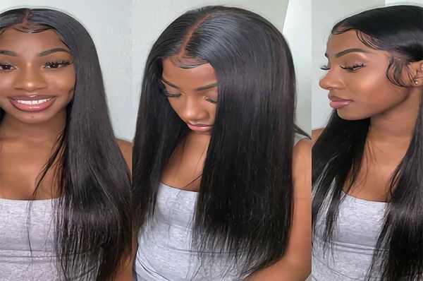 

body wave lace frontal wig pre plucked with baby hair remy brazilian 13x6 straight full lace human hair wigs7883856, Black;brown