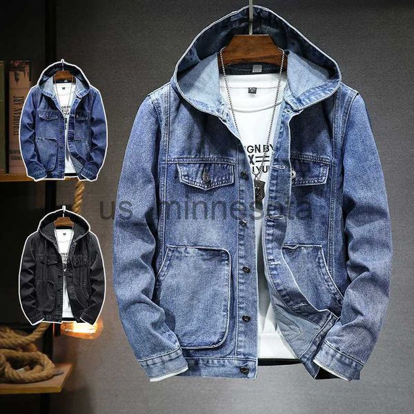 

men's jackets spring men's hooded denim jacket casual fashion sport denim jacket j230811, Black;brown