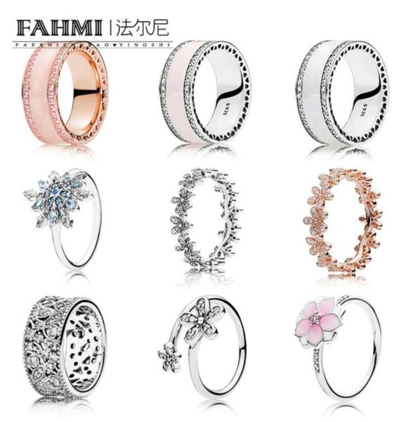 

fahmi new style 925 sterling silver diy sparkling sheets rings with clear cz for women luxury original fine gift jewelry jz0011177412, Slivery;golden