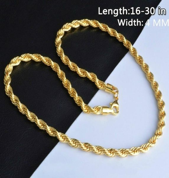 

italy ed chain necklace men women fashion 18k gold 925 sterling silver bride wedding engagement jewelry gift size 1830inch9077068