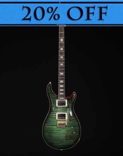 

2016 custom 24 lotus knot private stock sage glow smoke burst 3415 green flame maple electric guitar lotus knot inlays tremol6364124