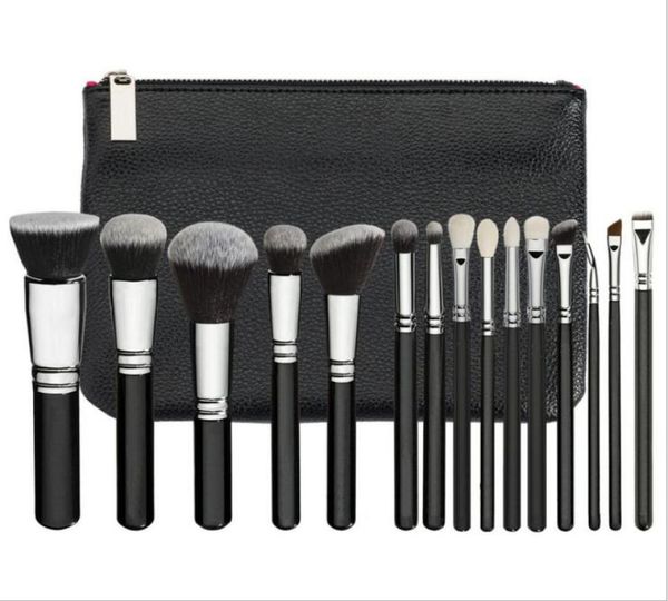 

mermaid 15pcsset makeup brushes with pu bag professional brush for powder foundation blush eyeshadow eyeliner blending pencil6012776