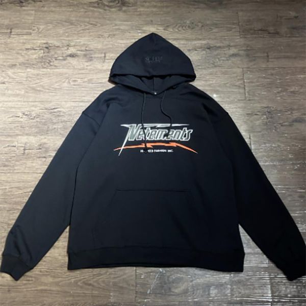 

vetements hoodie man woman 1:1 balck orange hoodie vtm pullover hoodie, White;black