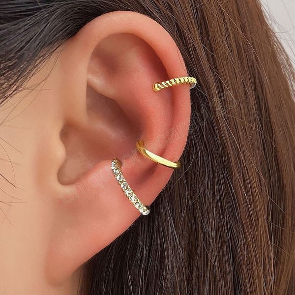 

delicate zircon crystal cute clip earrings for women buckle ear cuff no piercings ear cuff fashion ear clip jewelry gift, Silver