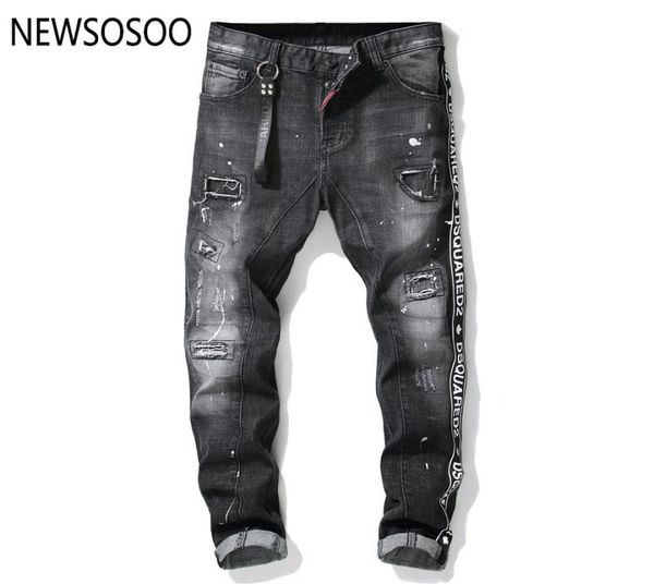 

european american style mens jeans luxury men straight denim trousers zipper patchwork slim black jeans for men2225952, Blue