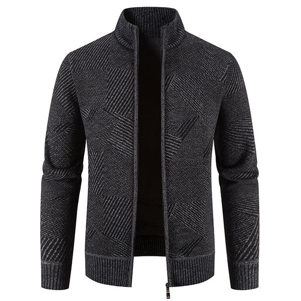 

mens sweaters men striped cardigan knit sweater winter warm turtleneck casual slim fit thick coat jacket fashion clothing 230811, White;black
