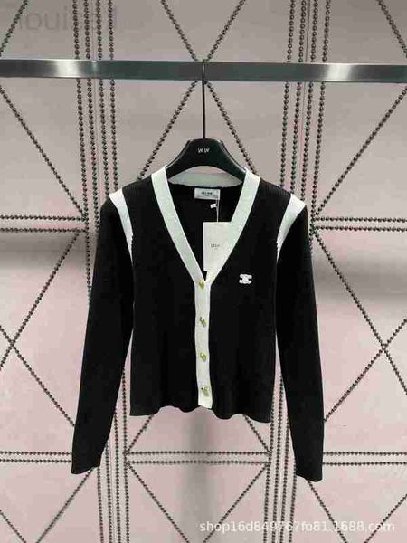 

women's knits & tees designer c23 early autumn new colored casual knit letter small logo fashion versatile slim 35lv, White