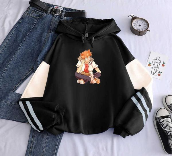 

souma kyo fruits basket japan anime hoodies fashion cartoon kawaii cat and boys graphics men women fashion patchwork sweatshirt g11023373, Black