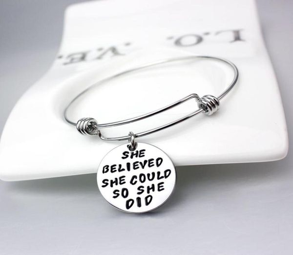 

new popular silver plated engraved motivational words charm bangle for whole 5 pcs9367553, Black