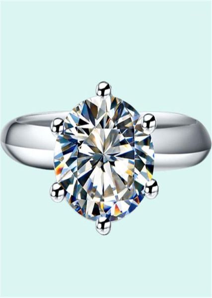

cluster rings sightly test positive 3ct 90mm de labgrown moissanite diamond ring 925 sterling silver engagement female14080830, Golden;silver