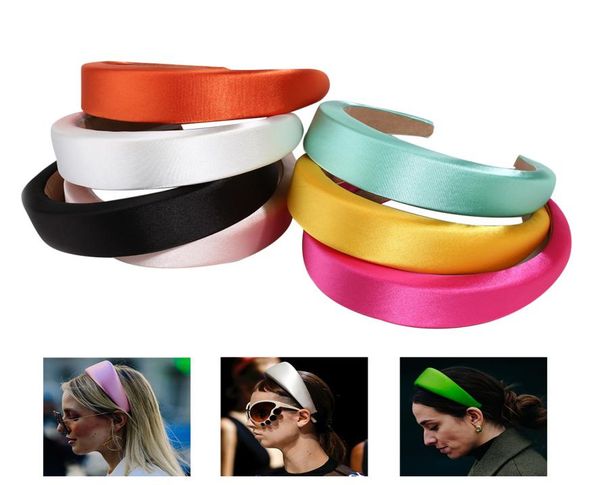 

fashion sponge fabric thick head headband simple 90s pure hair accessories statement retro wide plastic hairbands for women girls4375425, Silver
