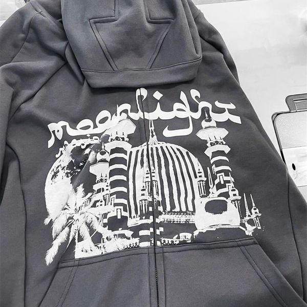 

womens hoodies sweatshirts vintage gothic fashion print hoodie harajuku large relaxed casual jacket grunge street sweatshirt y2k clothes 230, Black
