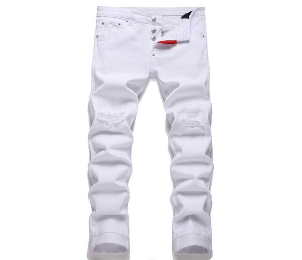 

white designer jeans trousers ds116 trendy clothe youth boys blue denim streetwear urban woman mens skinny stretch rip pants with6035095