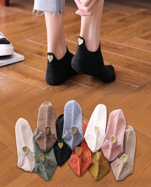 

fashion socks woman 2019 new spring 4 pairs ankle socks girls cotton color novelty women fashion cute heart casual11986141, Black;white