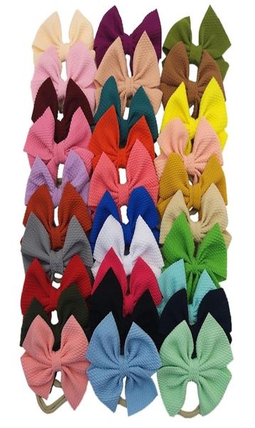 

bulk 60pclot girls 45quot solid fabric hair bow headbandskids hair bows elastic headbands nylon headband kids hair accessories 6606322, Slivery;white