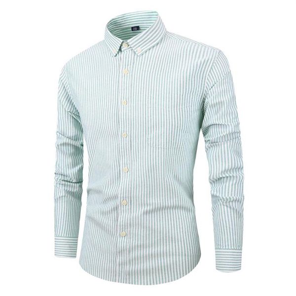 

striped shirt men oxford men's long sleeve shirt light color fashion match sweatwear be yourself fit formal dress-shirt cloth241t, White;black
