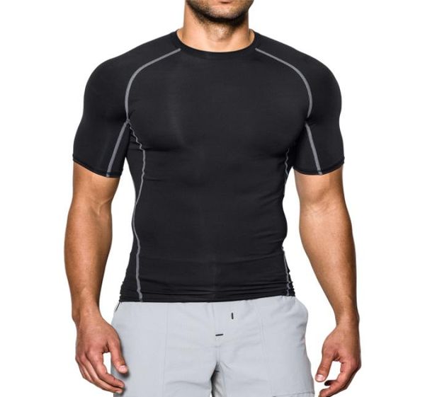 

quality design your own fitness wear spandex compression wear sport running shirt5145073, White;black