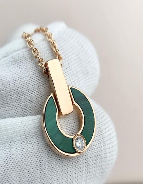 

ring diamond necklace fashion natural malachite letter pendant lady jewelry couple gift2162196, Silver