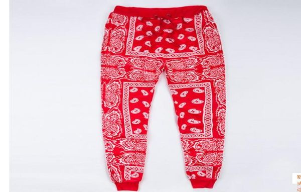 

2017 hip hop jogger sweatpants men039s casual harem pants streetwear cotton joggers red blue bandana pants 920019821045, Black