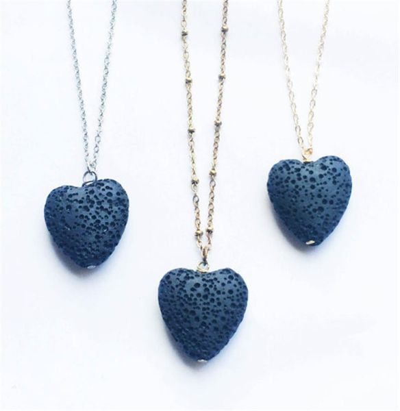 

lava rock peach heart pendant long statement necklaces essential oil diffuser necklaces silver gold jewelry for women men5923328